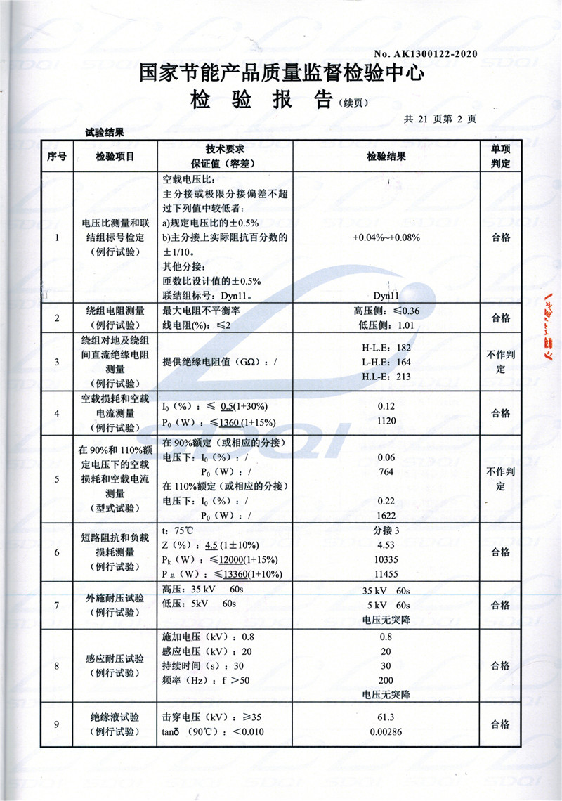 高低压试验报告-S11-1250晋安晋安晋安油浸式变压器-2.jpg
